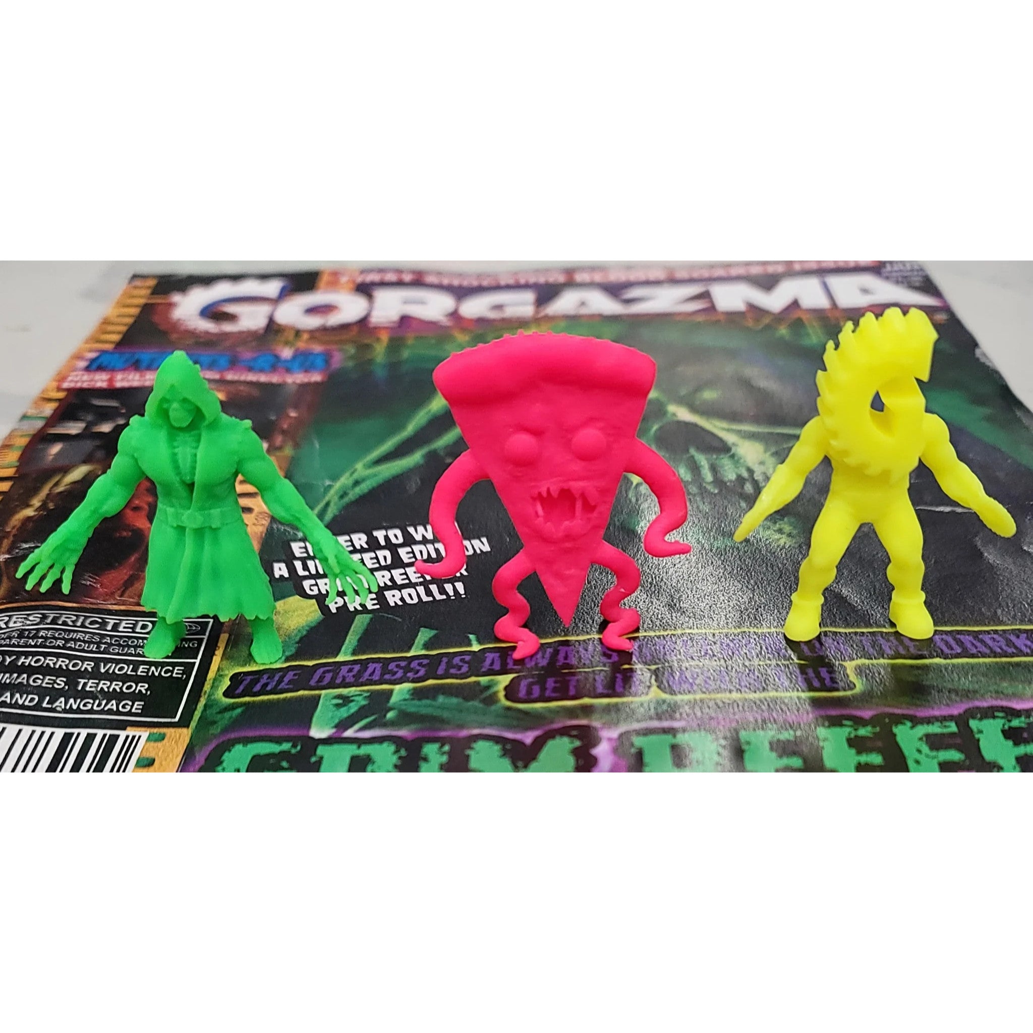 GORGAZMA themed Mini Monsters. toys||Limited Edition Horror-Con 3 pack||